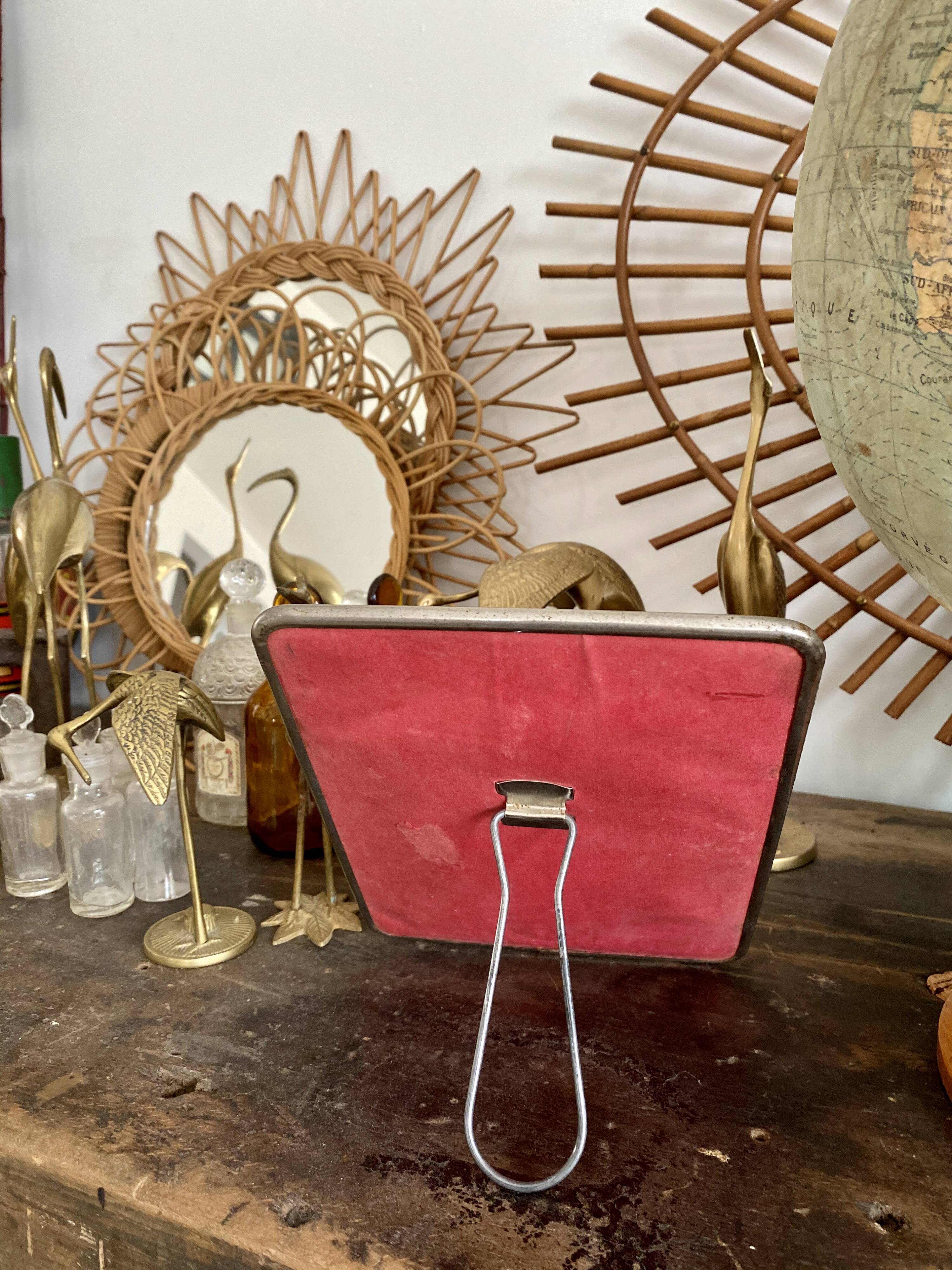 Barber Mirror 23 x 17cm vintage