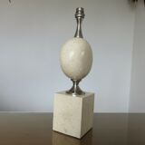 Travertine lamp by Philippe Barbier 1970