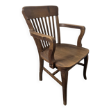 Fauteuil de bureau américain ancien en chêne