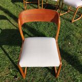 Set of 4 Baumann sled chairs with restored seats