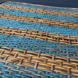 Antique rattan and bamboo side table, late 19th century
