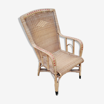 Old rattan armchair