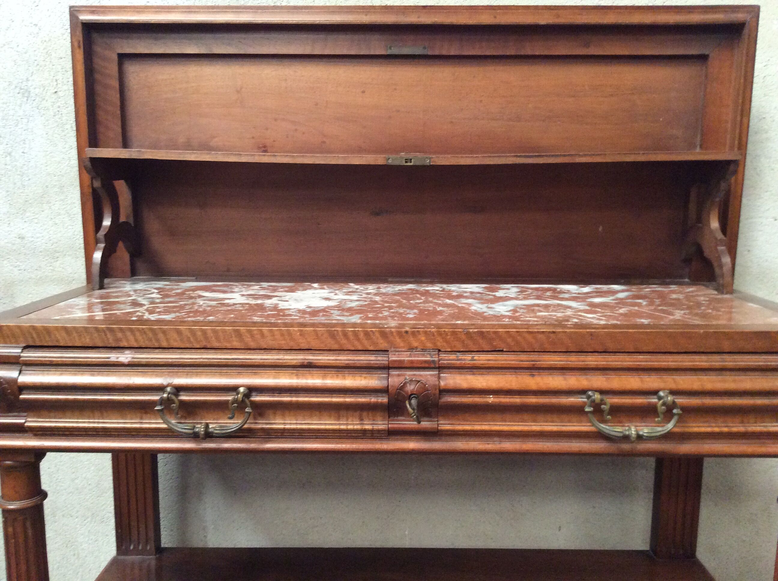 Neoclassical dessert walnut marble classic Henri ll