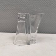 Vintage glass candlesticks/vases from the Danish Holmegaard glassworks.