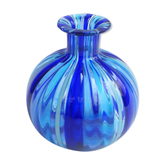 Murano blue stripes vase