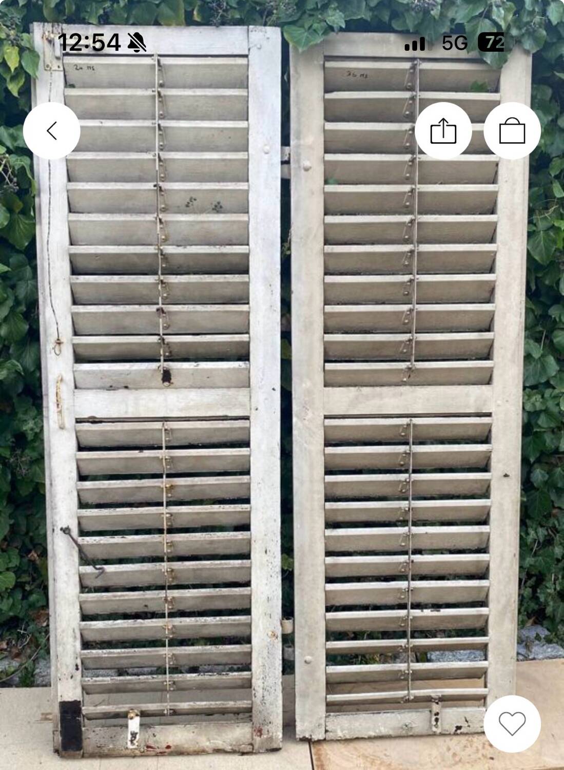 Old wooden shutter blinds