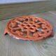 Orange enamelled cast iron dish