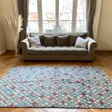 Blue shaggy carpet