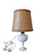Retro white opaline table lamp, pigskin shade, 1950.