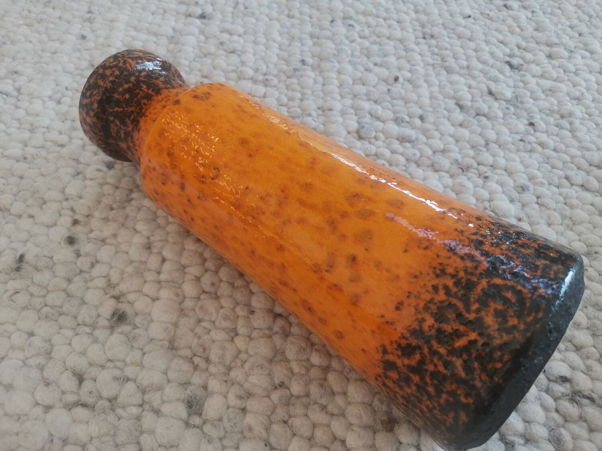 Vase vintage Scheurich 242-30 en lave grasse ouest-allemande, 30 cm, orange et