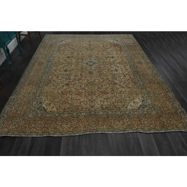 1970s Vintage Persian Handknotted Wool Orange Oversize Area Rug❤ 282x380