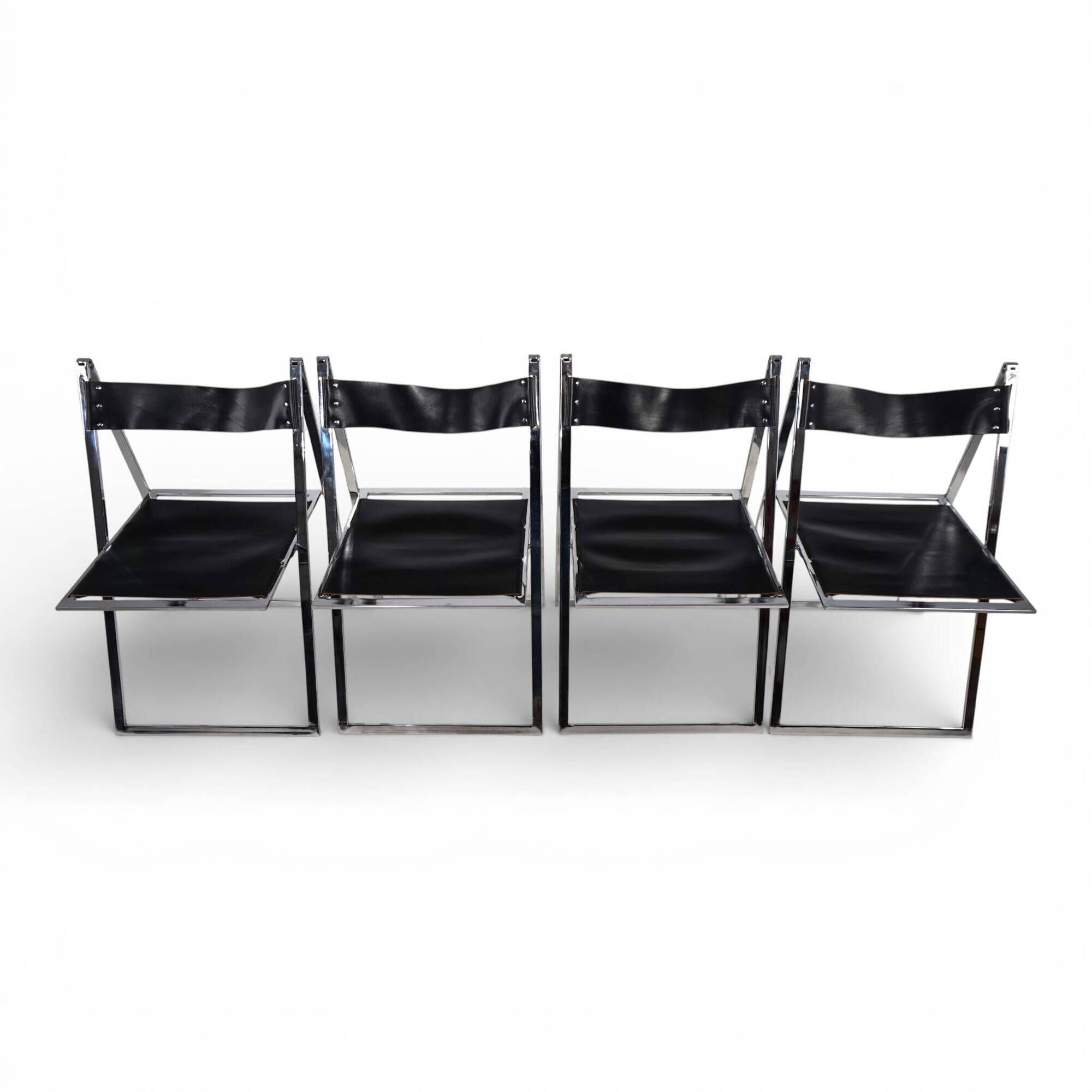 Lübke 4-piece set of folding dining chairs by Fantoni&Geraci, 1969