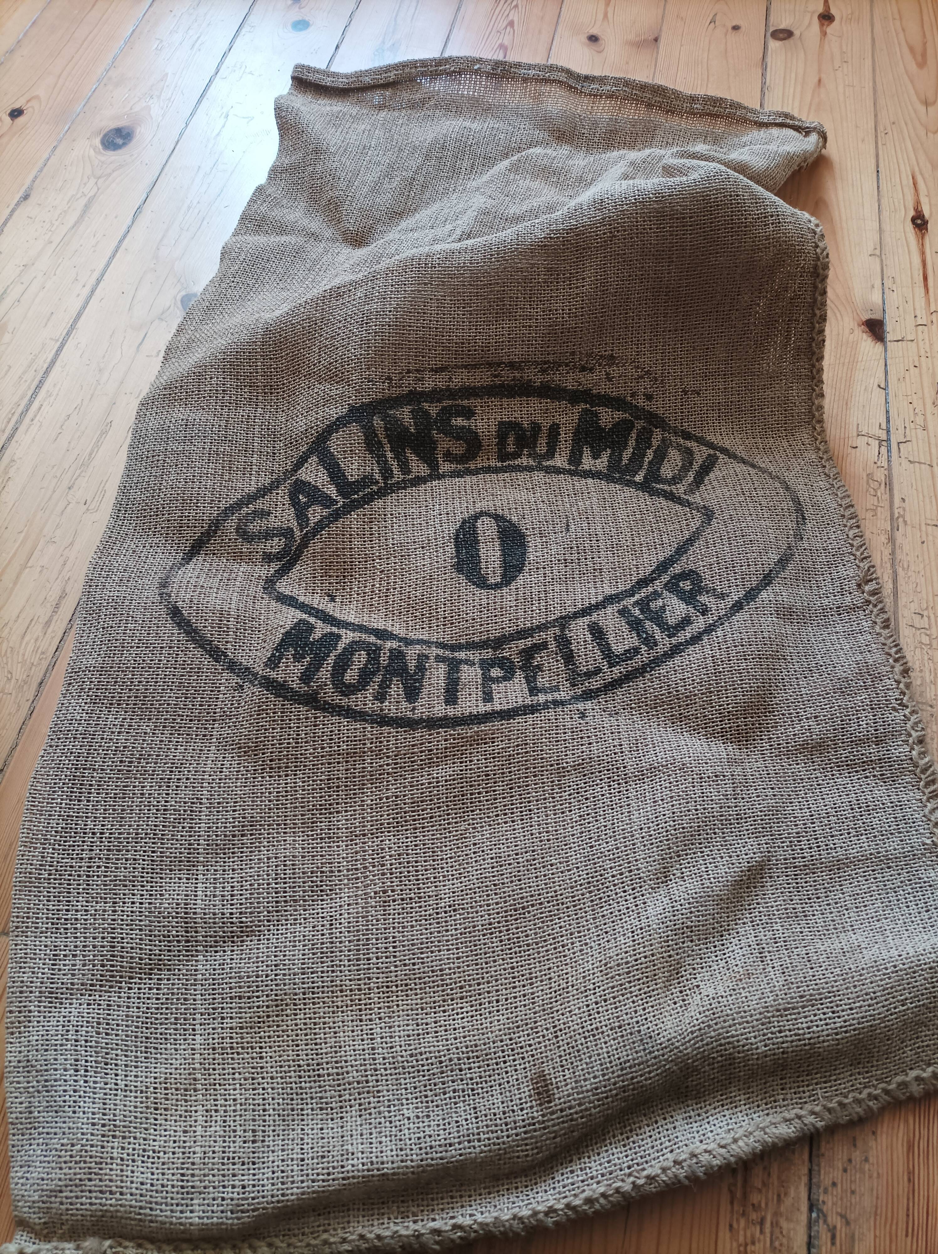 Vintage burlap bag Salins du Midi Montpellier