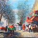 Beautiful antique painting hst gena pechaubes - paris - small format 27 / 21.5 cm