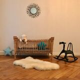 Rocking horse in rattan and bamboo