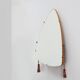Vintage Organic triangle shaped mirror with wooden back, Belgium 1960s
