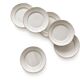 6 antique earthenware flat plates in off-white with gilding from Moulin des Loups.
