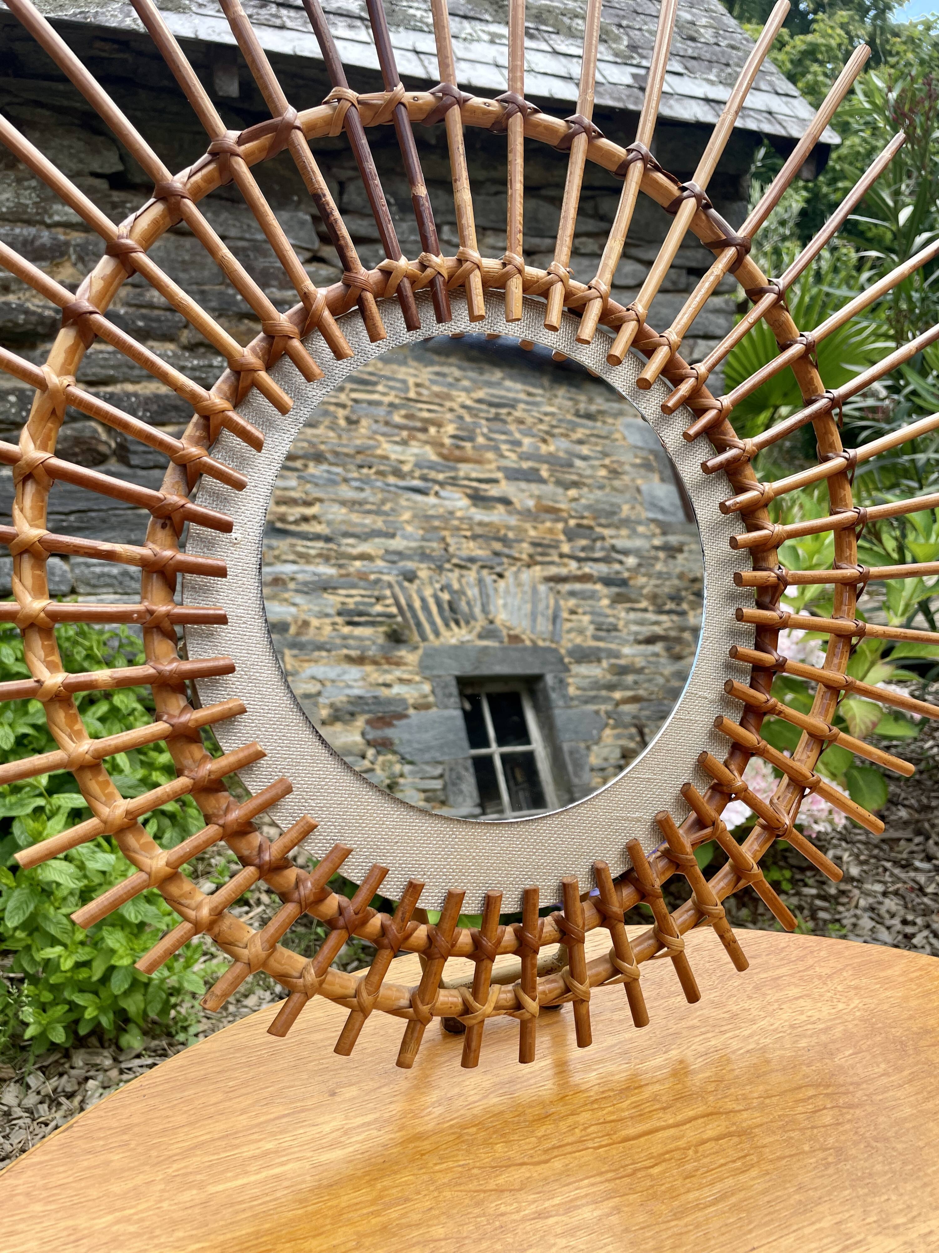 Vintage rattan dressing table from the 60s