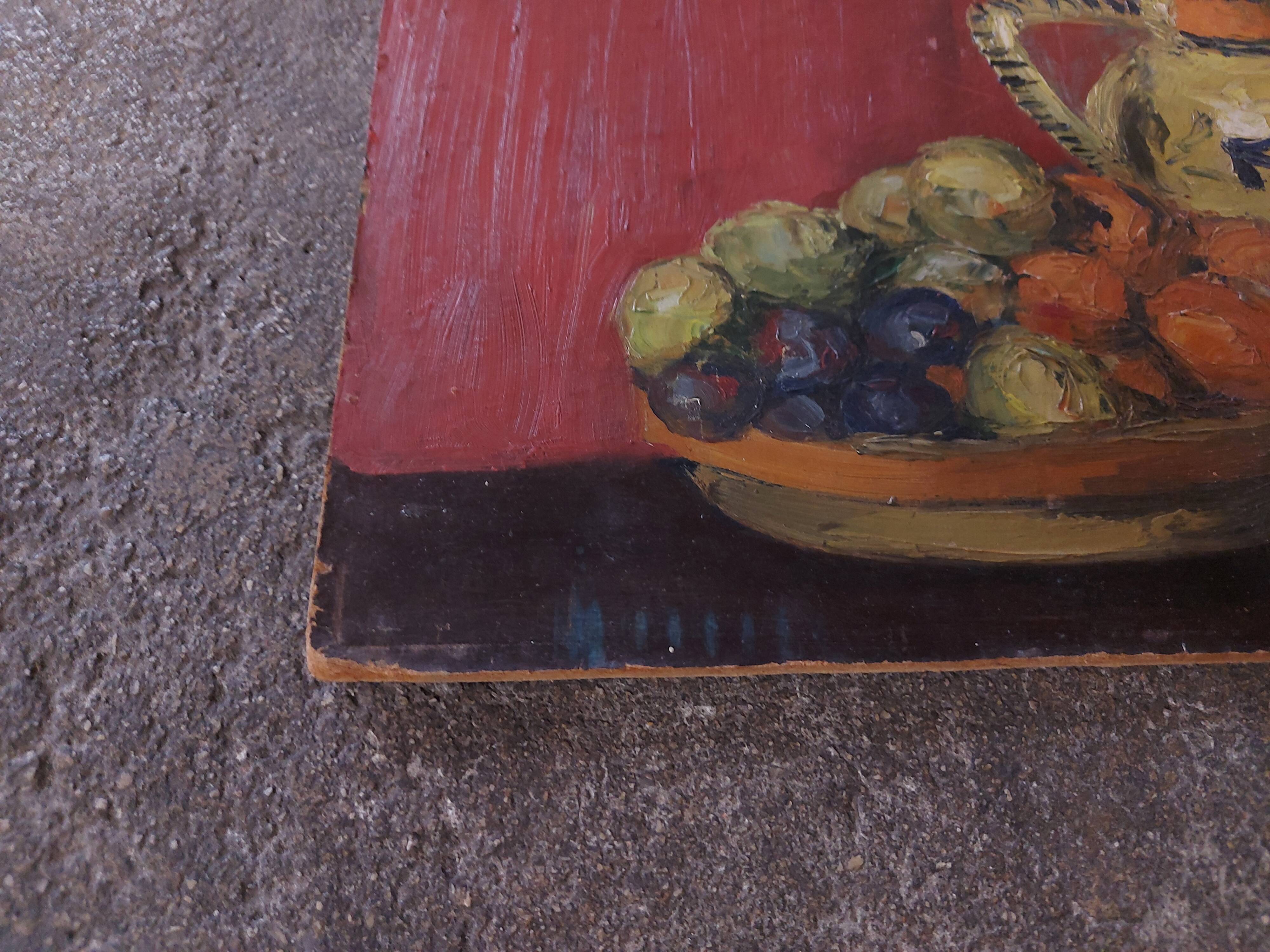 Painting, oil on panel, still life
