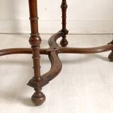 Small desk table in Louis XIII style, solid walnut.