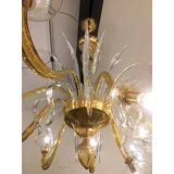 Contemporary Amber Murano Glass Chandelier