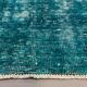 Distressed Turkish Narrow Runner 310x65 cm wool Vintage rug, Overdyed Green