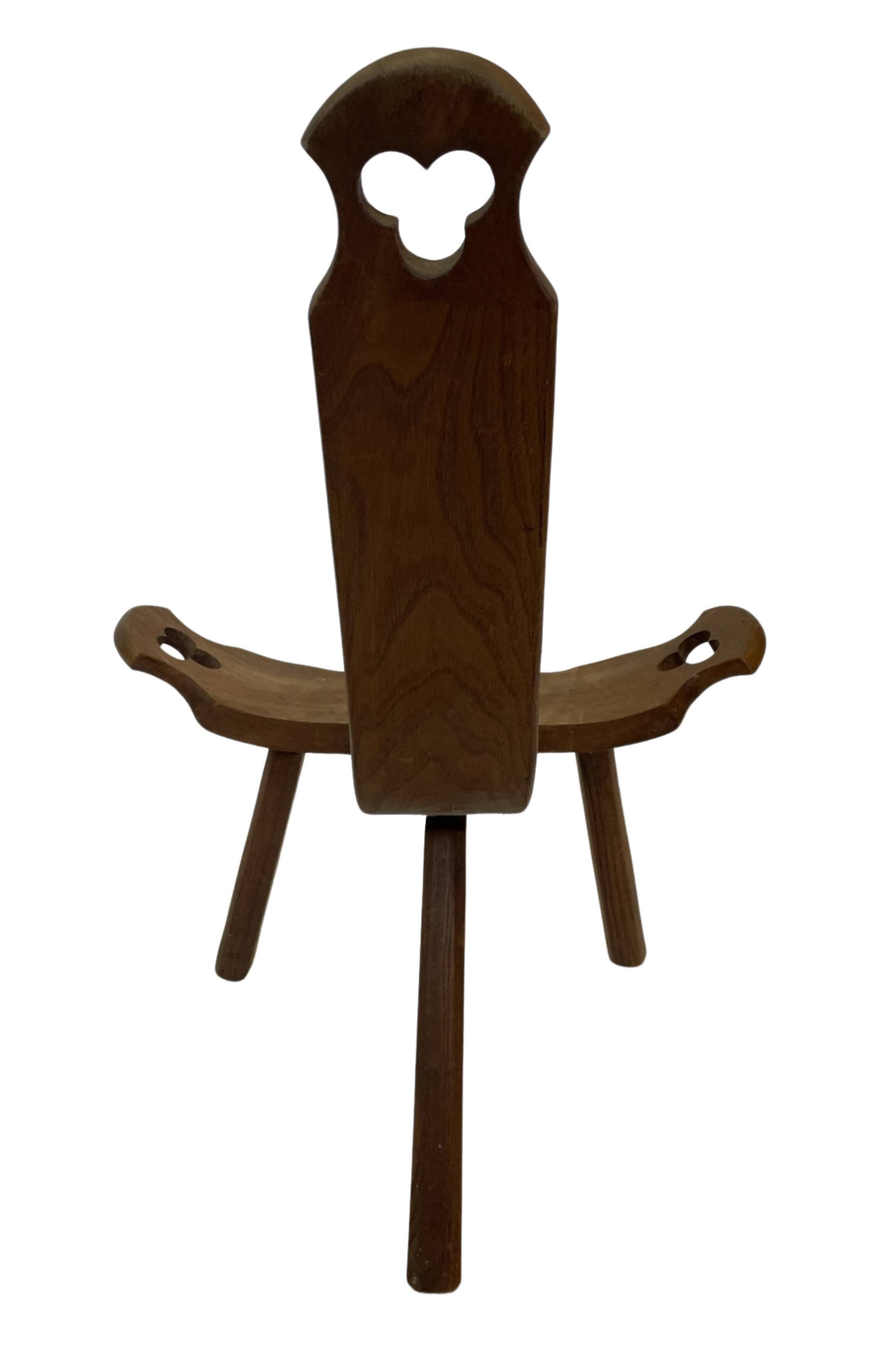 Vintage Spanish chair  stool brutalist design