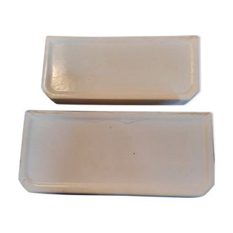 Set de 2 tablettes de salle de bain porcelaine