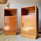 Art Deco pair of bedside tables in light oak by A. Gardner & Son