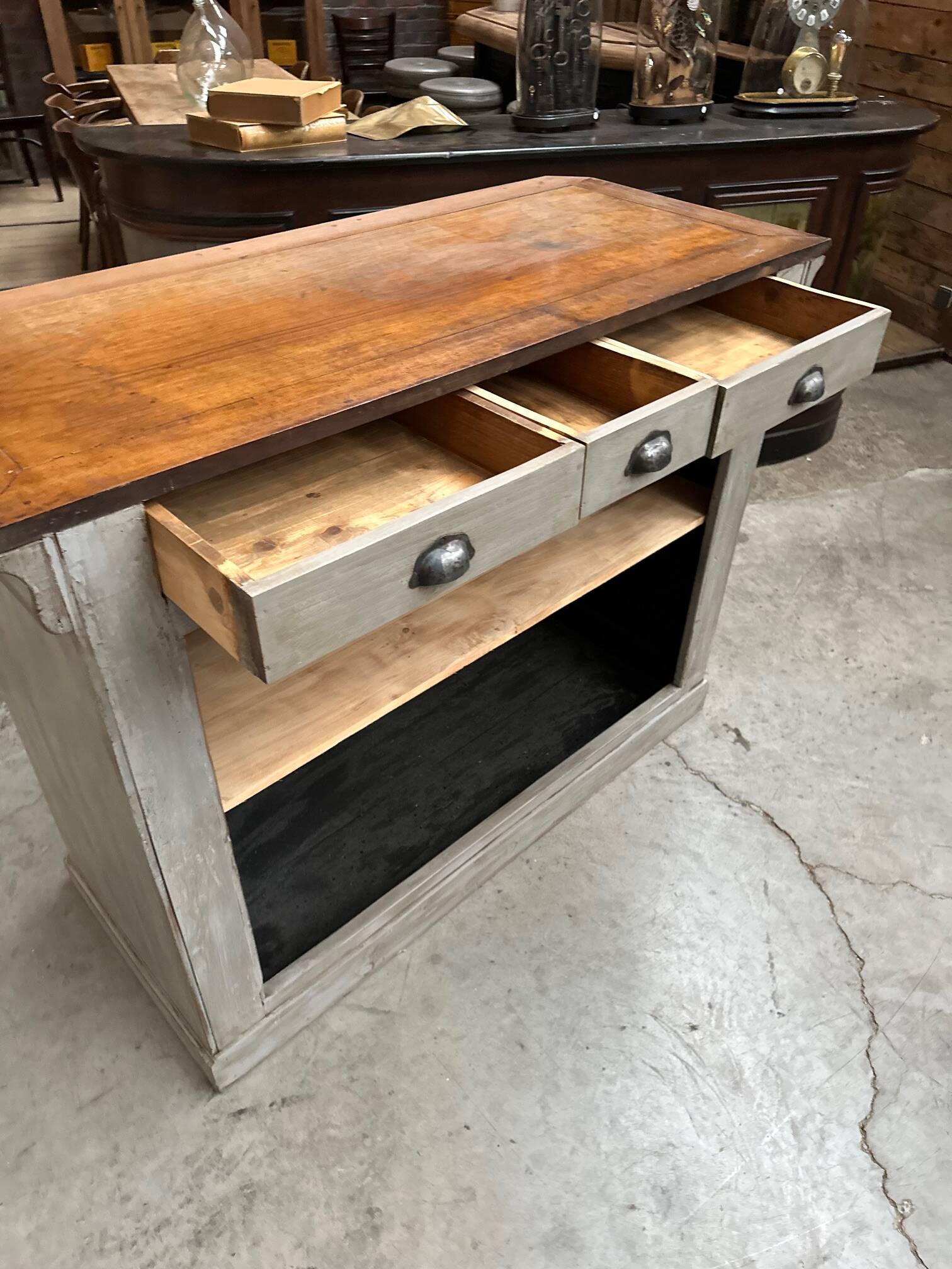 Patinated bar counter