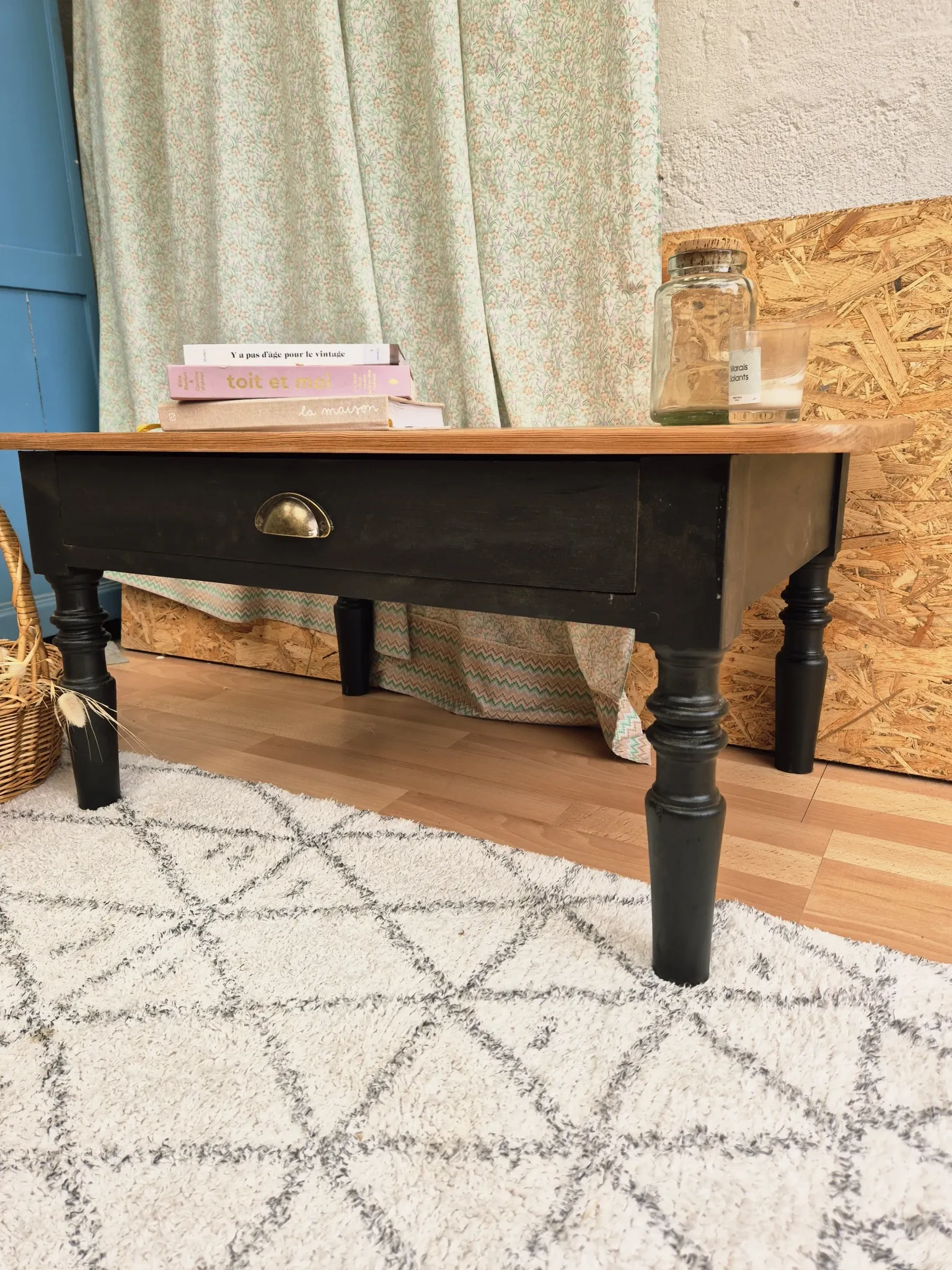 Table basse vintage rénovée