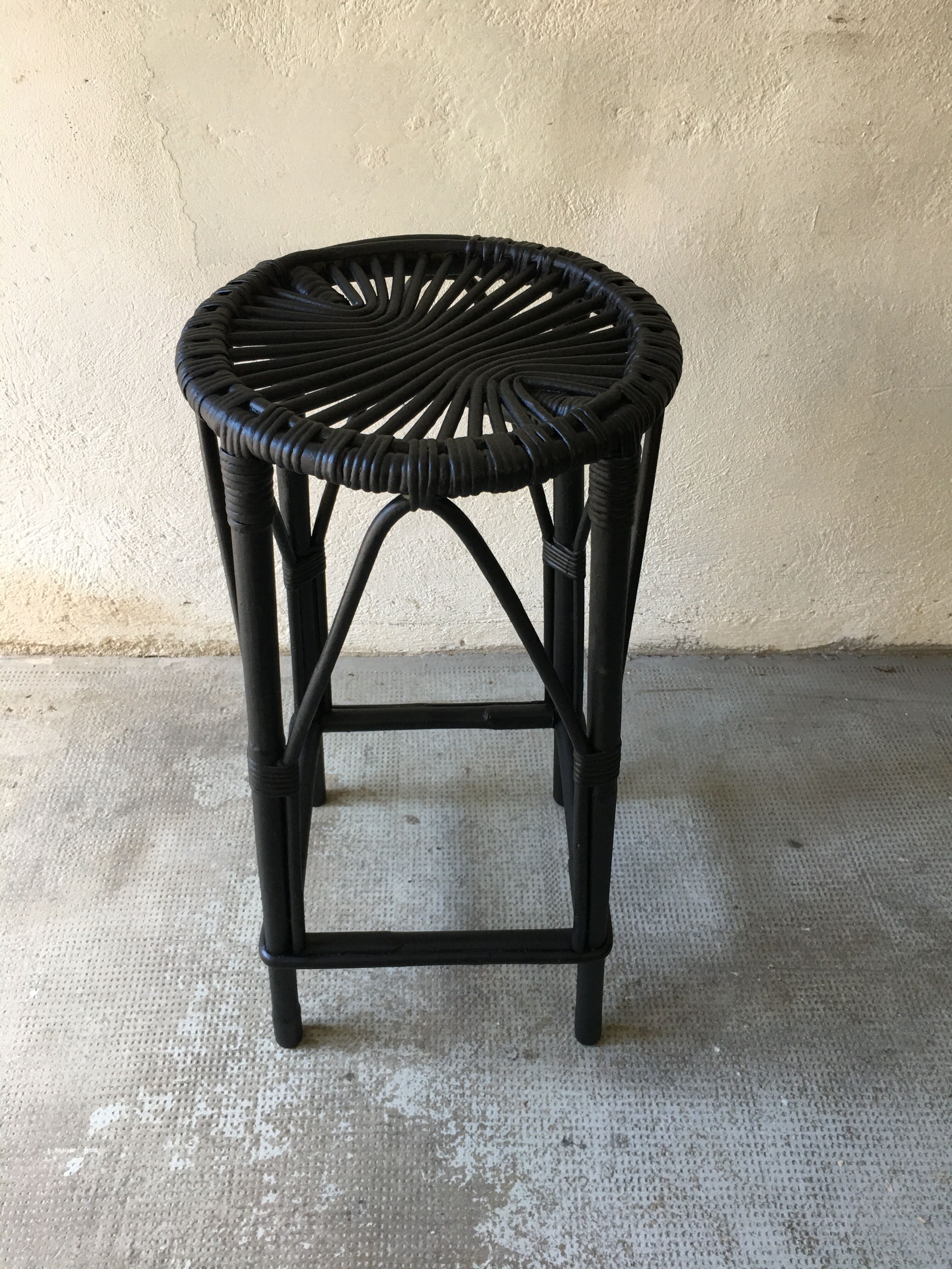 Vintage rattan stool