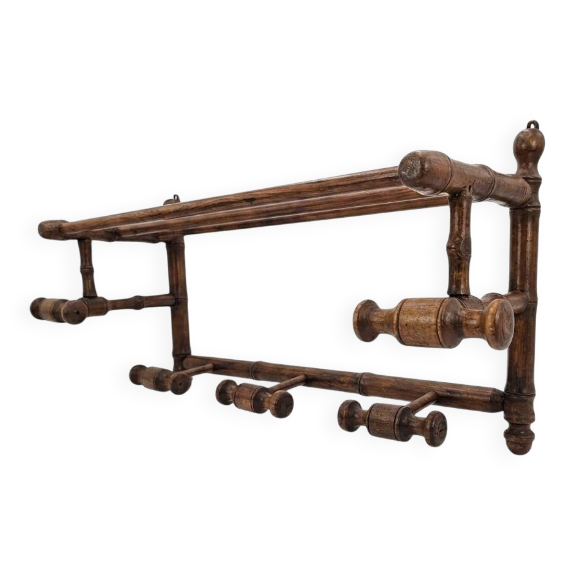 Napoleon III style bamboo wood coat rack