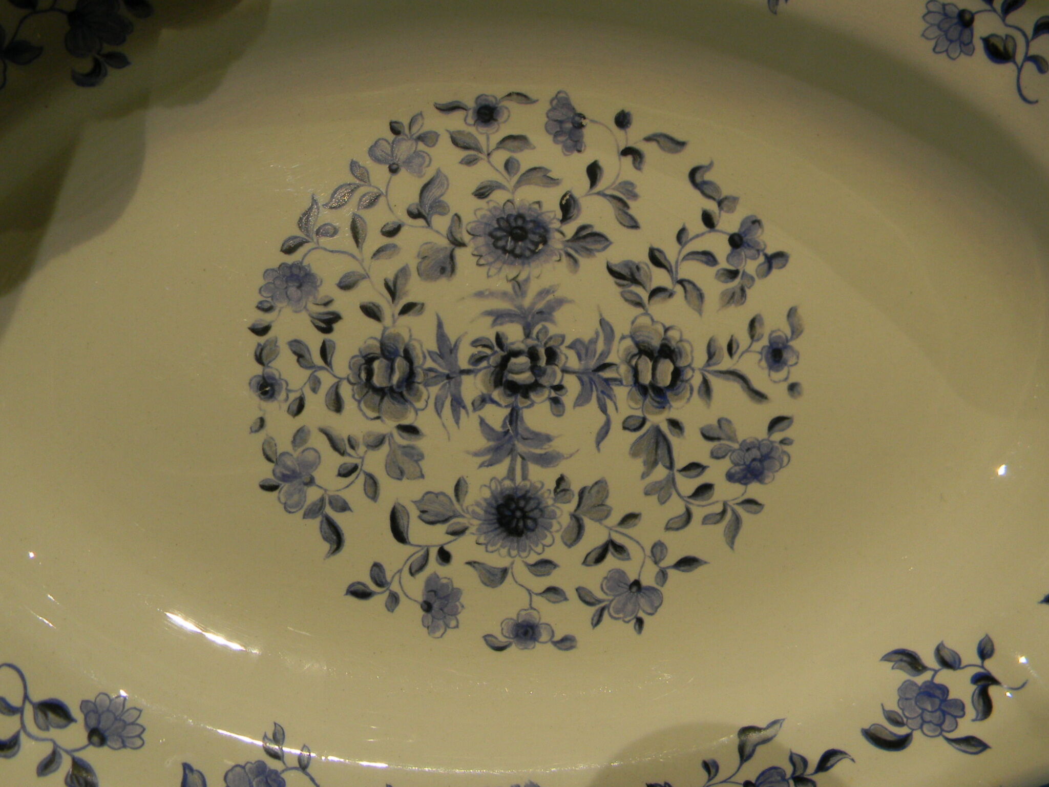 Oval earthenware dish of saint Amand