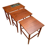 Tables d'appoint, années 1960, Danemark, ensemble de 3