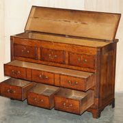 Commode Mule anglaise XVIIIe siècle à dessus pliant en chêne Georgian