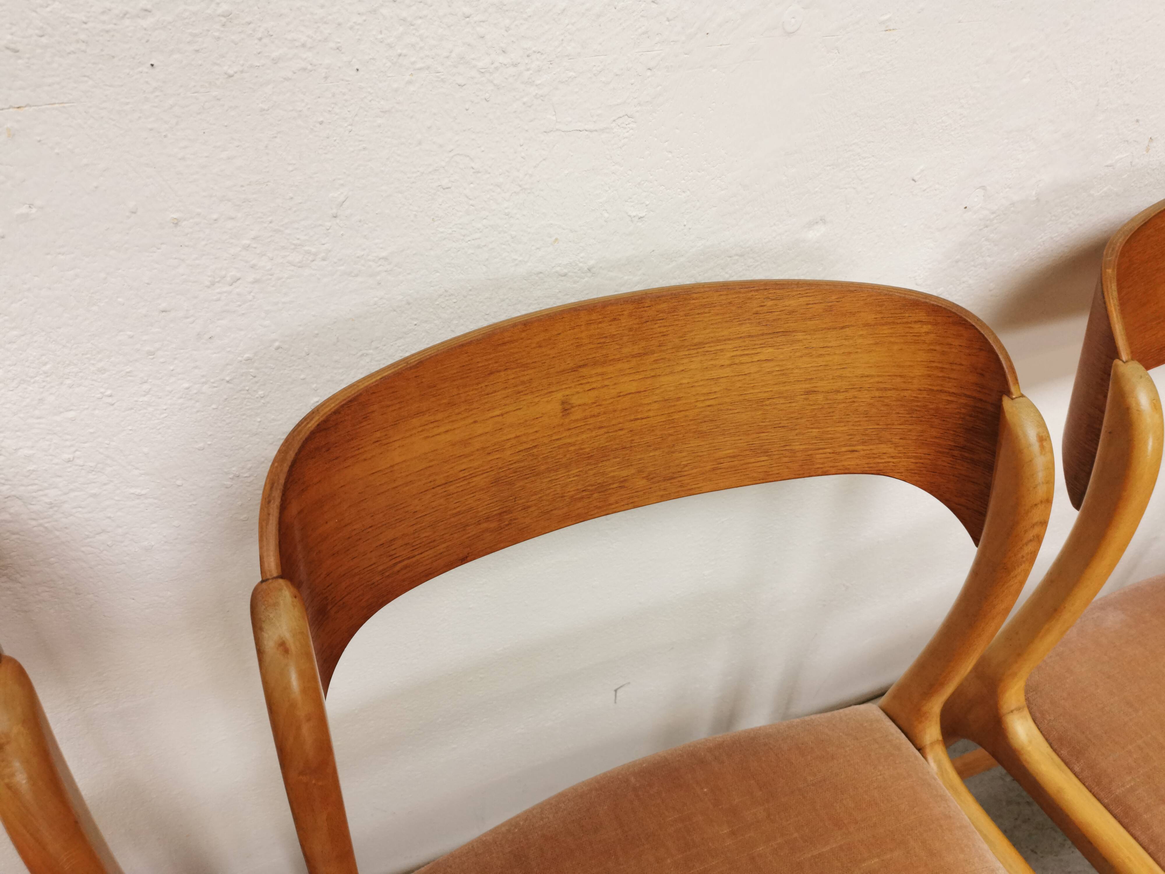 Series of 4 chairs Baumann Traineau