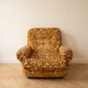 Fauteuil en velours doré, années 70