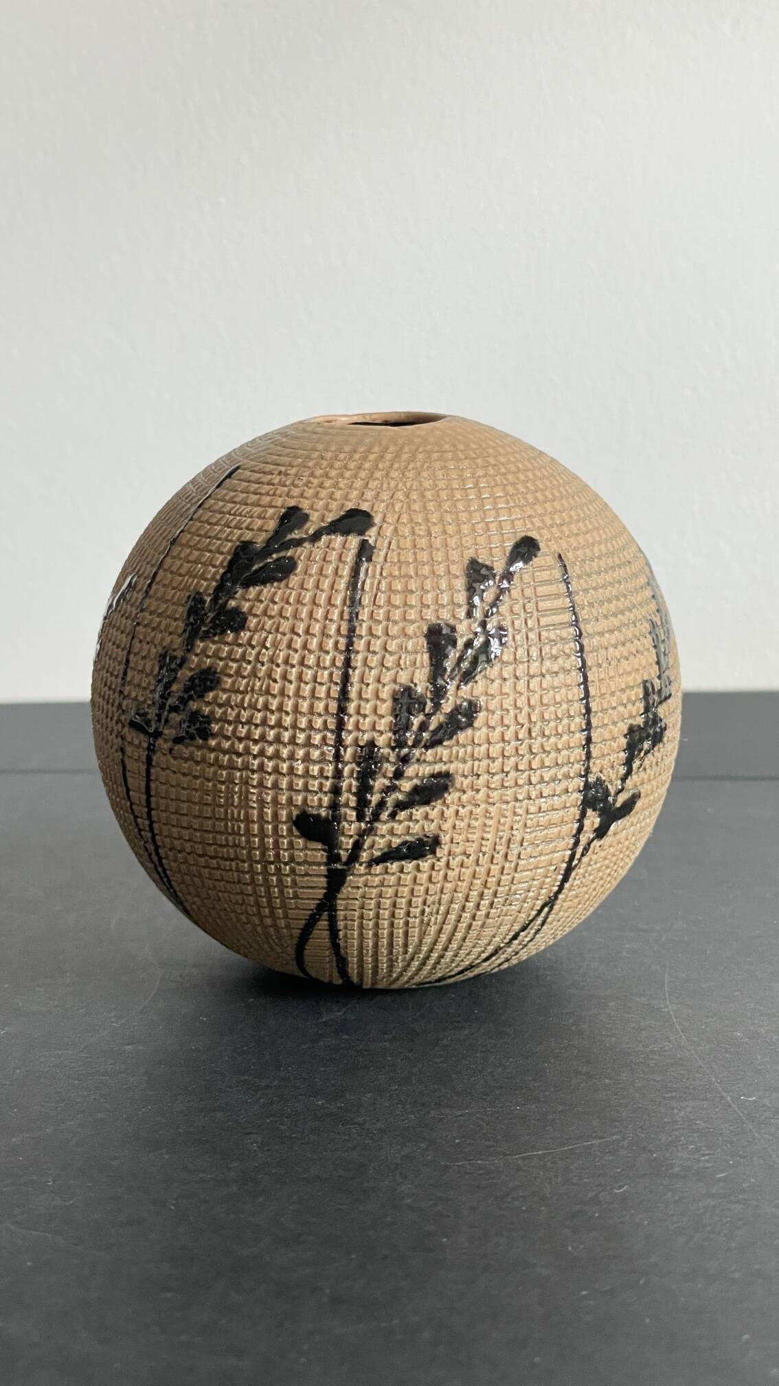 Vase artisanal inspiration japonaise grès vintage