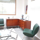 Furniture sideboard of 2 modules in teak veneer