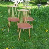 Trio of bistro chairs Baumann vintage 60s