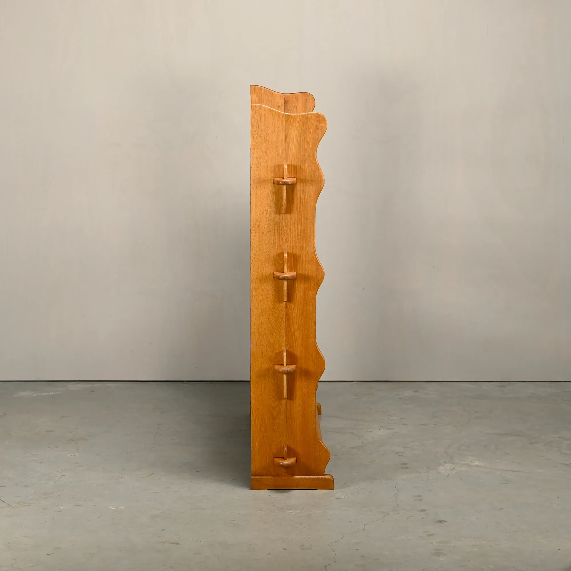 Shelf in Brutalist Henning Kjærnulf or Arts and Crafts style solid Oak 1960
