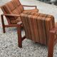 Vintage Scandinavian living room from the 1970s in teak and fabric.