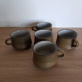 Lot de 4 Tasses à thé + sucrier Purbeck Pottery Studland