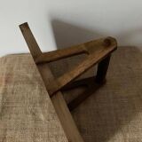 Tray with worked wooden handle.