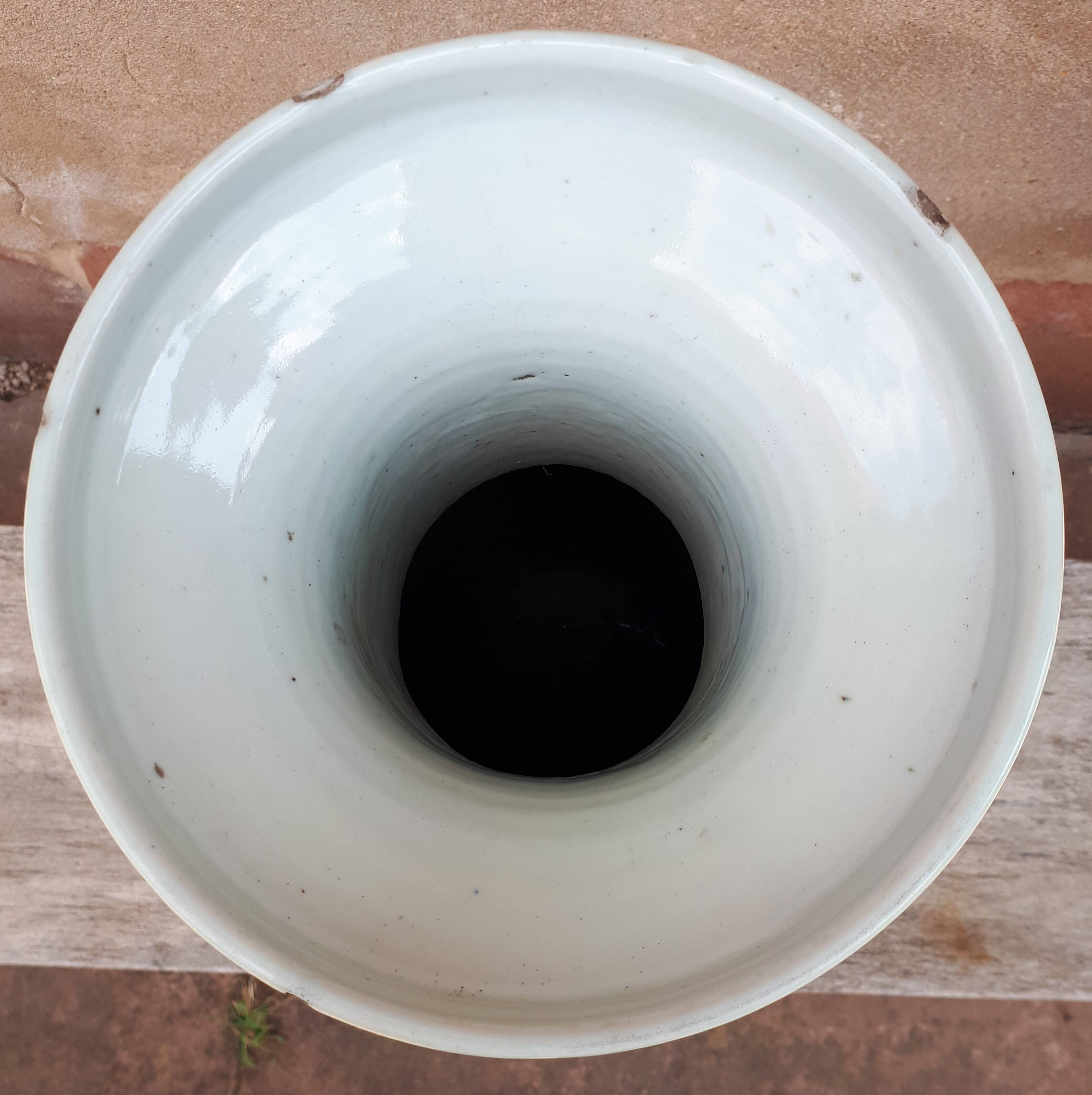 Large Chinese Celadon Vase with Shishi Decor, 19th Century China