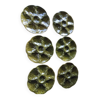 6 vintage ceramic oyster plates from Gien