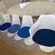 Oval Knoll Saarinen table in Carrara marble + 8 original Tulip chairs