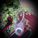 Imposing beveled crystal vase