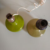 Pair of green vintage lamp feet